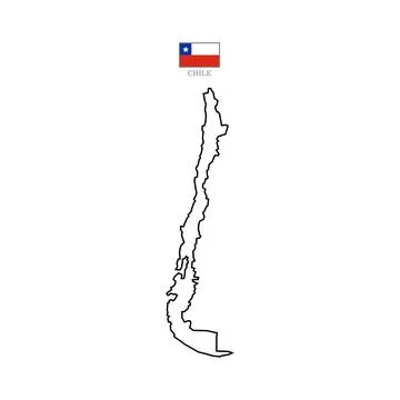 Chile map outline Stock Illustration