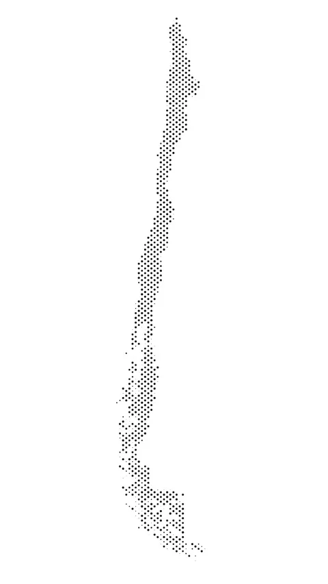Chile map from particles, dots. Digital silhouette. Abstract animation back.. Stock Footage 308594437