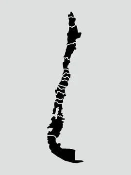 Chile map with regions isolated on white background. Stock Illustration