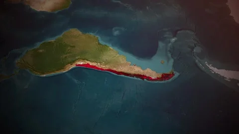 Chile Map Satellite View Highlighting Lithium Battery Resource and Green Ene Stock Footage 322211125