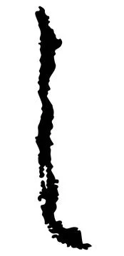 Chile map silhouette vector solated Stock Illustration