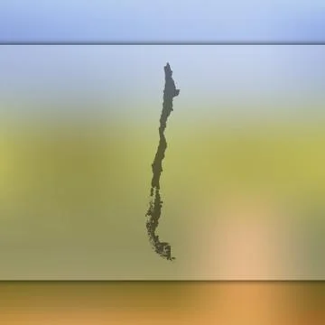 Chile map. Vector silhouette of Chile. Blurred background Stock Illustration