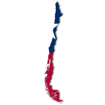 Chile map on white background 3d illustration with clipping path Stock Illustration