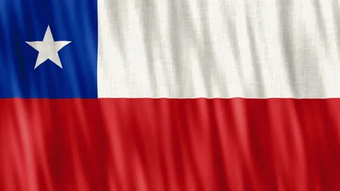 Chile National Flag. Seamless loop animation closeup waving. Stock Footage 220657085