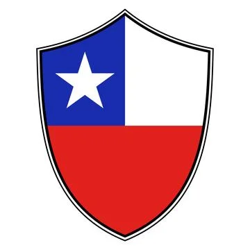 Chile national flag shield emblem heraldic star patriotic symbol Stock Illustration