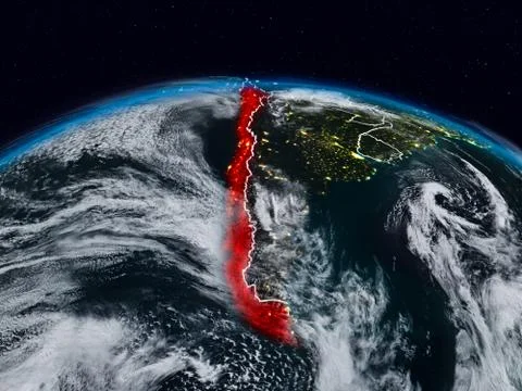 Chile at night Stock Illustration