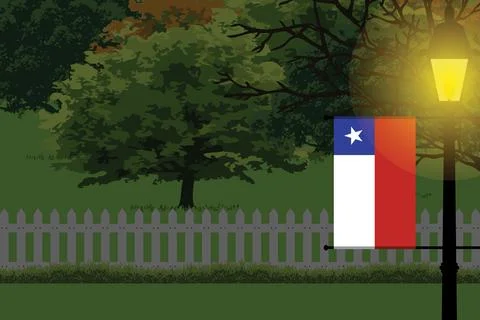 Chile Night Trees Lamp Vector Illustration Stock Illustration