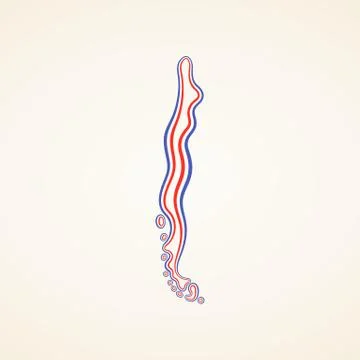 Chile - Outline Map Stock Illustration