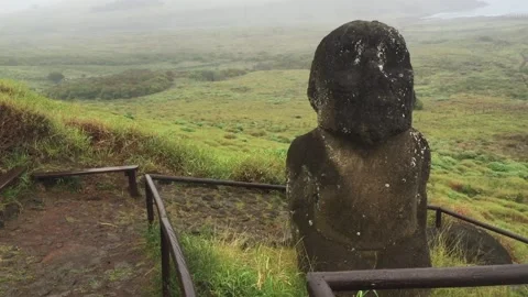 Chile - Rapa Nui / Easter Island - #70 - Rano Raraku / Moai Stock Footage 160006559
