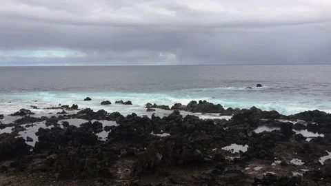 Chile - Rapa Nui / Easter Island - #58 - Coast / Waves Stock Footage 160006677