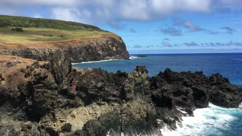 Chile - Rapa Nui / Easter Island - #9 - Rano Kau / Coast Stock Footage 160006913