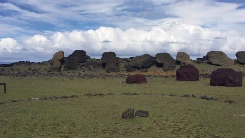 Chile - Rapa Nui / Easter Island - #46 - Ura Uranga / Fallen Moai Stock Footage 160007085