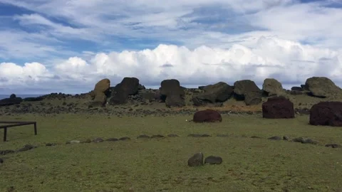 Chile - Rapa Nui / Easter Island - #45 - Ura Uranga / Fallen Moai Stock Footage 160007215