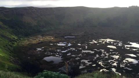 Chile - Rapa Nui / Easter Island - #40 - Rano Kau / Kao / Volcano Video stock 160007463