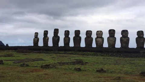 Chile - Rapa Nui / Easter Island - #55 - Ahu Tongariki - Moai - Statue Stock Footage 160007671