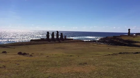 Chile - Rapa Nui / Easter Island - #21 - Ahu Tahai Stock Footage 160008247