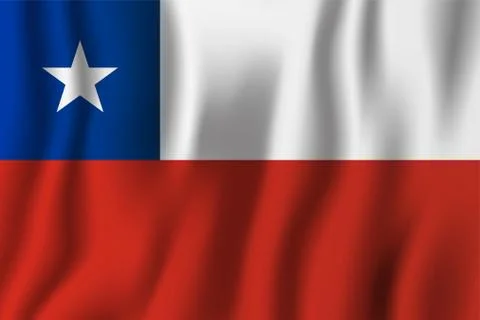 Chile realistic waving flag vector illustration. National country background  Stock Illustration