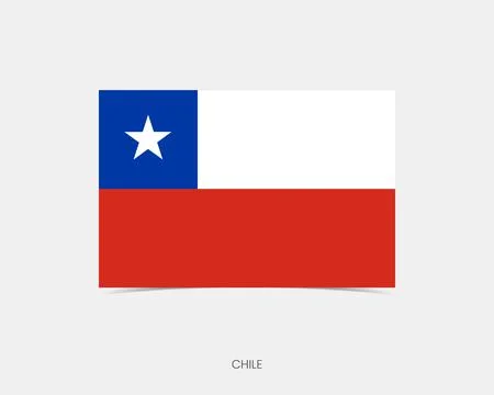 Chile Rectangle flag icon with shadow. Stock Illustration