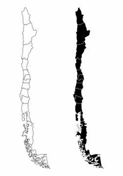 Chile regions maps Stock Illustration