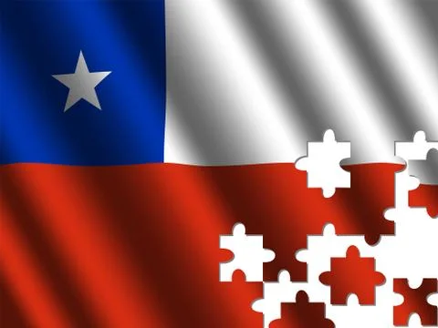 Chile rippled flag jigsaw Stock Illustration