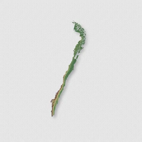 Chile Rotating 3D Relief Map Seamless Loop, Alpha Channel 4K 스톡 동영상 340721741