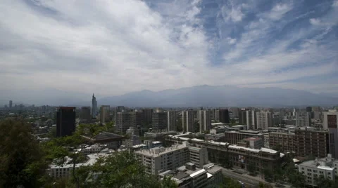 Chile Santiago Aerial Pan Stock Footage
