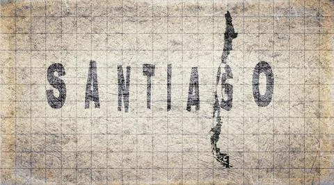 Chile Santiago Typography Map Stock Illustration