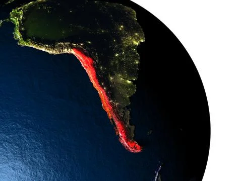 Chile from space Illustrazione stock