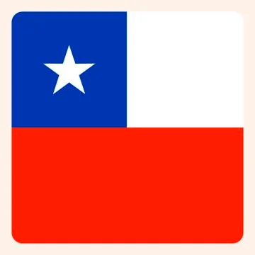 Chile square flag button, social media communication sign, business icon. Stock Illustration