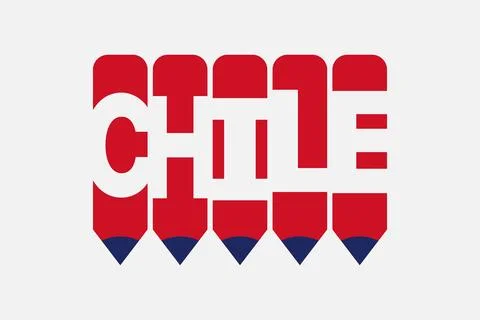 Chile text with Pencil symbol creative ideas design Stock Illustration