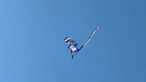 Chile: U.S. Air Force Parachute Team Stuns Santiago Crowd With Precision ... Video stock 333360030