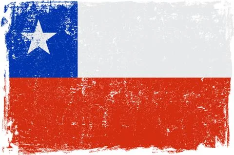 Chile Vector Flag on White Stock Illustration