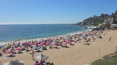 Chile, Viña del Mar – Concón, Reñaca, Coastal Walk [8K] Vídeo Stock 331545537
