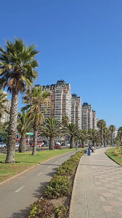 Chile, Viña del Mar – Concón, Reñaca, Coastal Walk [8K] Stock-Footage 331545859