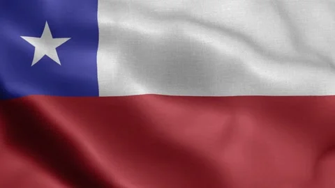 Chile waving flag texture realistic Stock Footage 143181208