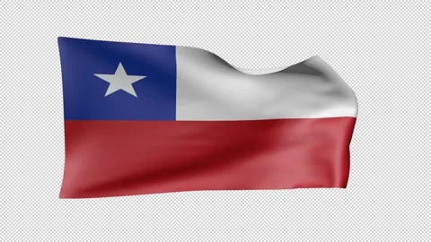 Chile Waving Flag Transparent Alpha Stock Footage 274120403