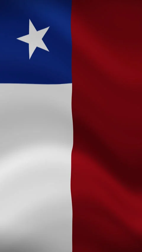 Chile Waving Flag in Vertical Orientation – Realistic Loop Animation Stock Footage 294949824