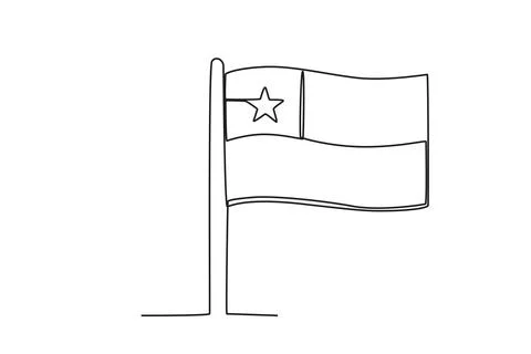 A Chilean flag fluttered gallantly Stock Illustration
