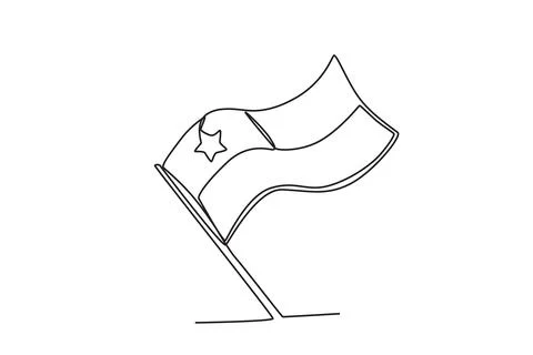 A Chilean flag flutters Stock Illustration