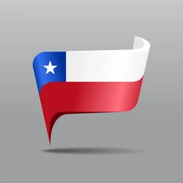 Chilean flag map pointer layout. Vector illustration. Stock Illustration