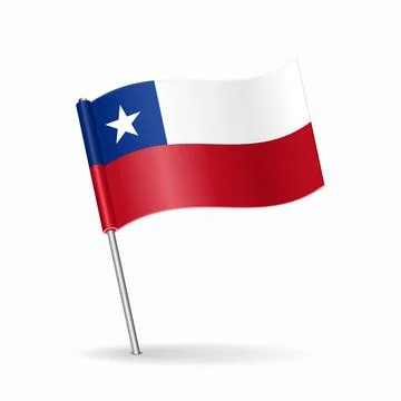 Chilean flag map pointer layout. Vector illustration. Stock Illustration