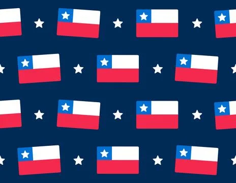 Chilean flag seamless pattern Stockillustratie