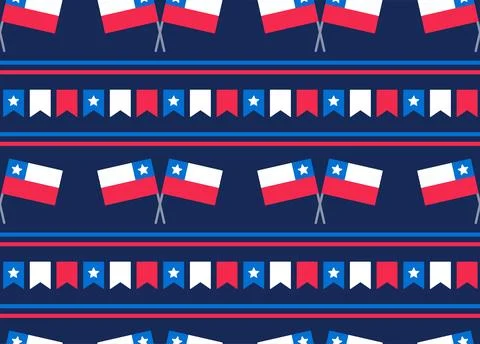 Chilean flag seamless pattern Stockillustratie