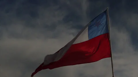 Chilean flag slow motion Stock Footage 33545292