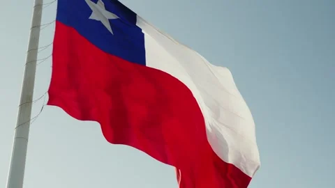 Chilean flag, slow motion Stock Footage 251244501