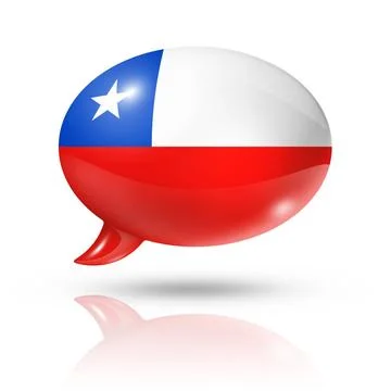 Chilean flag speech bubble three dimensional Chile flag in a speech bubble... Foto stock