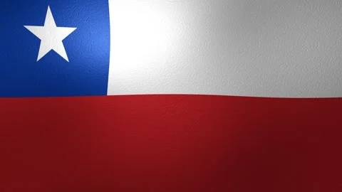 Chilean flag with a star waving in a seamless loop animation with a leather Stock Footage 346000232