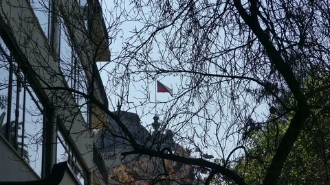 Chilean flag trembling Stock Footage 94978021