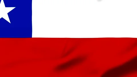 Chilean flag waving in the wind with transparent background Stock Footage 343573772