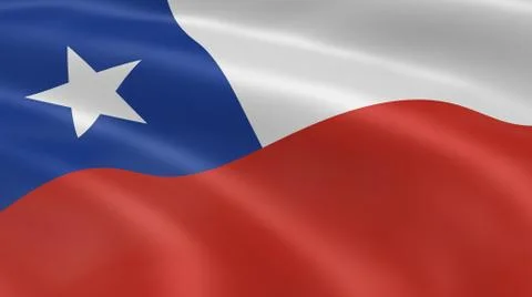 Chilean flag in the wind 写真素材